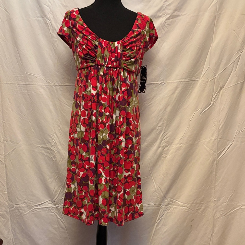 Vibrant Red and Green Women's Midi Dress